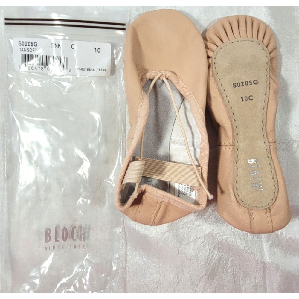 Bloch Dansoft Kids Girls Pink Full Sole Leather Ballet Flats - Size 10C
